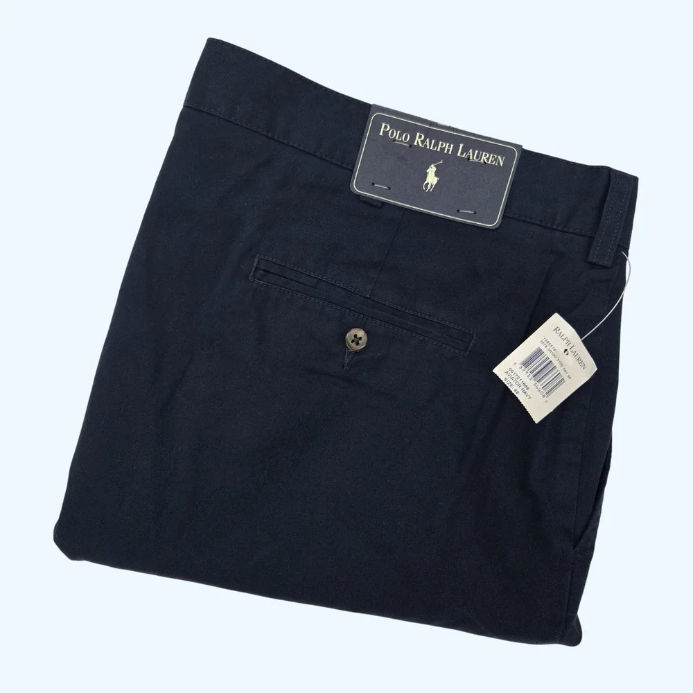 NEW Polo Ralph Lauren Aviator Navy Cotton Chino Shorts Mens Size 42 Vintage
